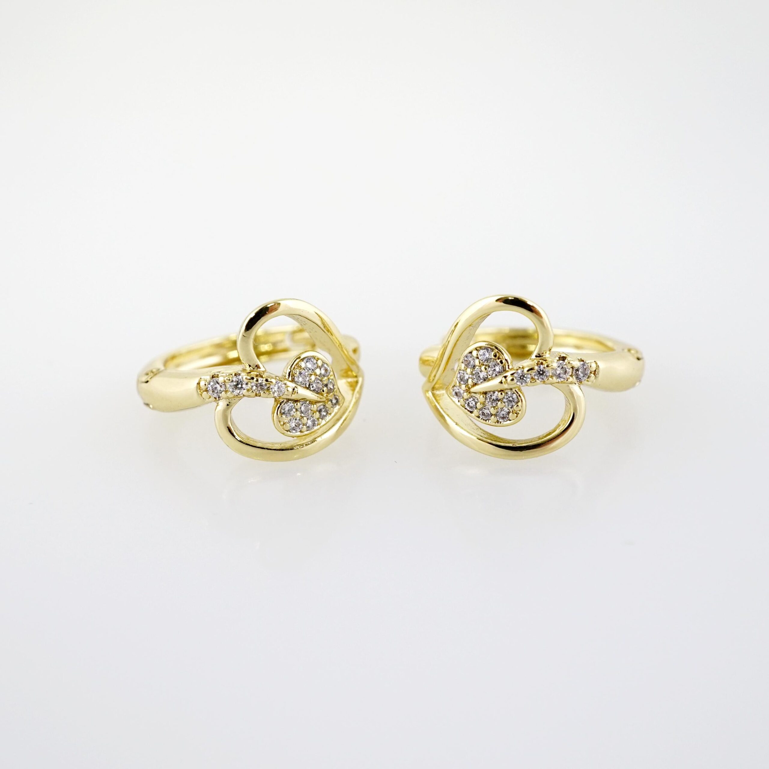 Arete de Acero Bañado en Oro 14k - EA502