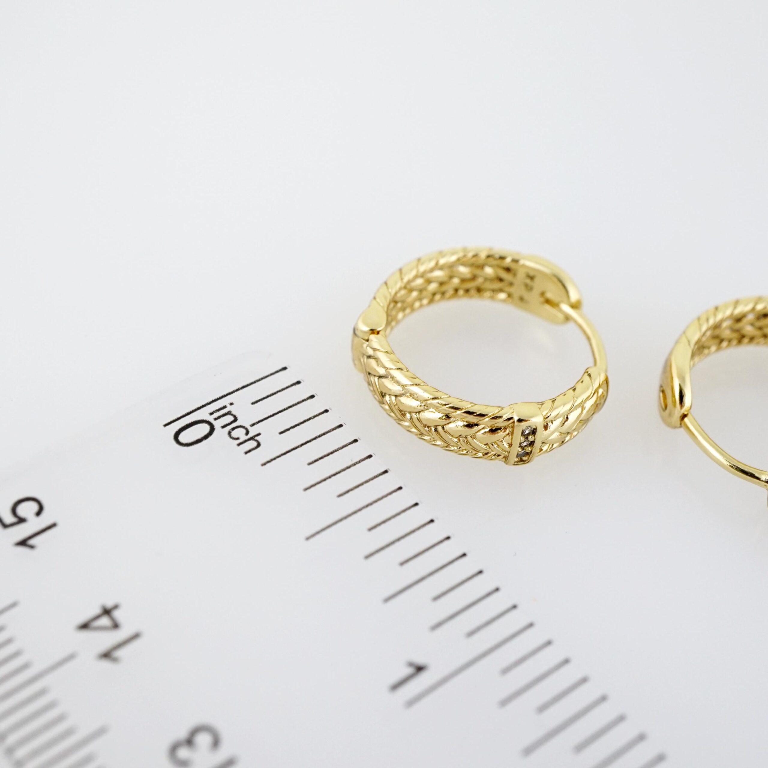 Arete de Acero Bañado en Oro 14k - EA504 - Imagen 3