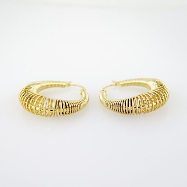 Arete de Acero Bañado en Oro 14k - EA524