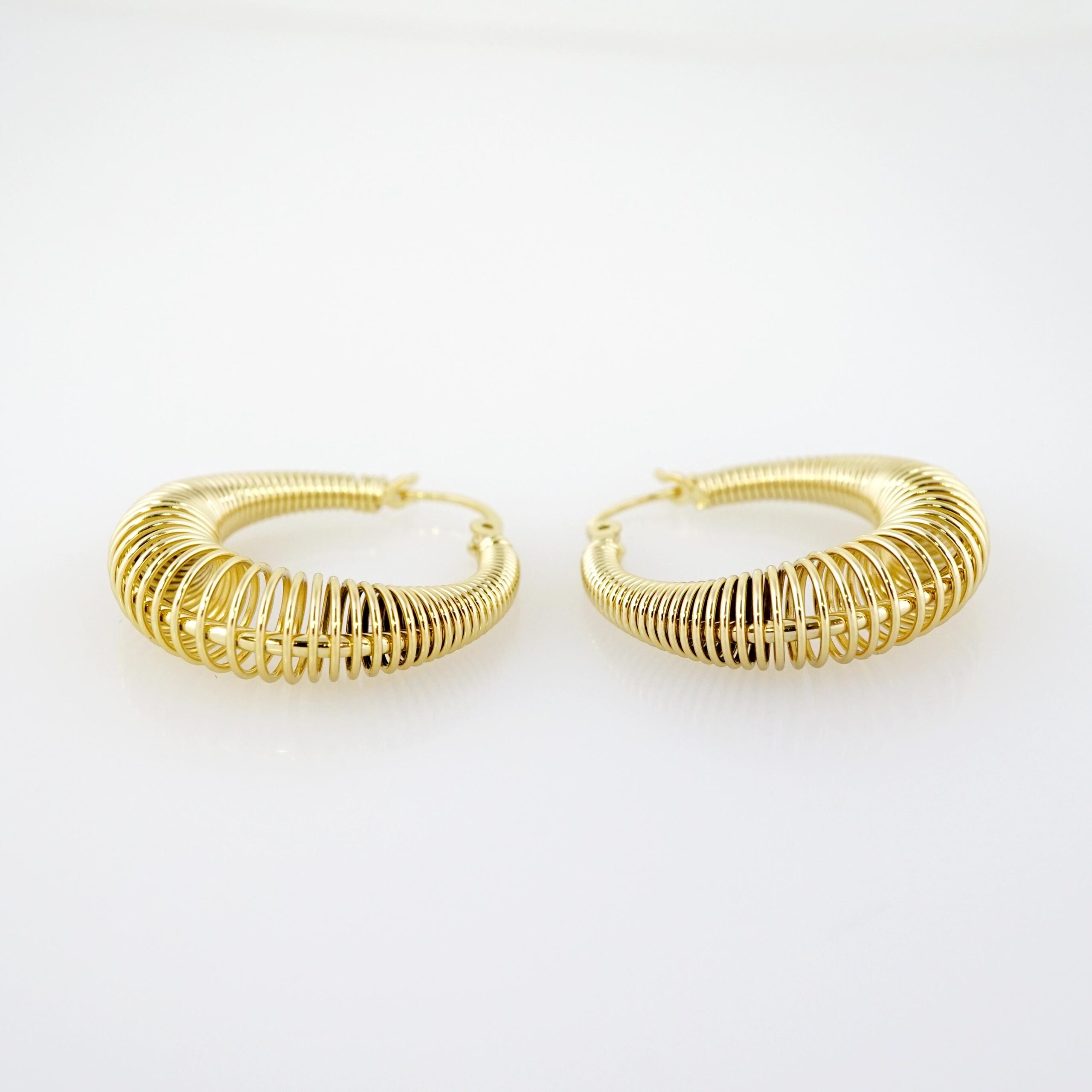 Arete de Acero Bañado en Oro 14k - EA524