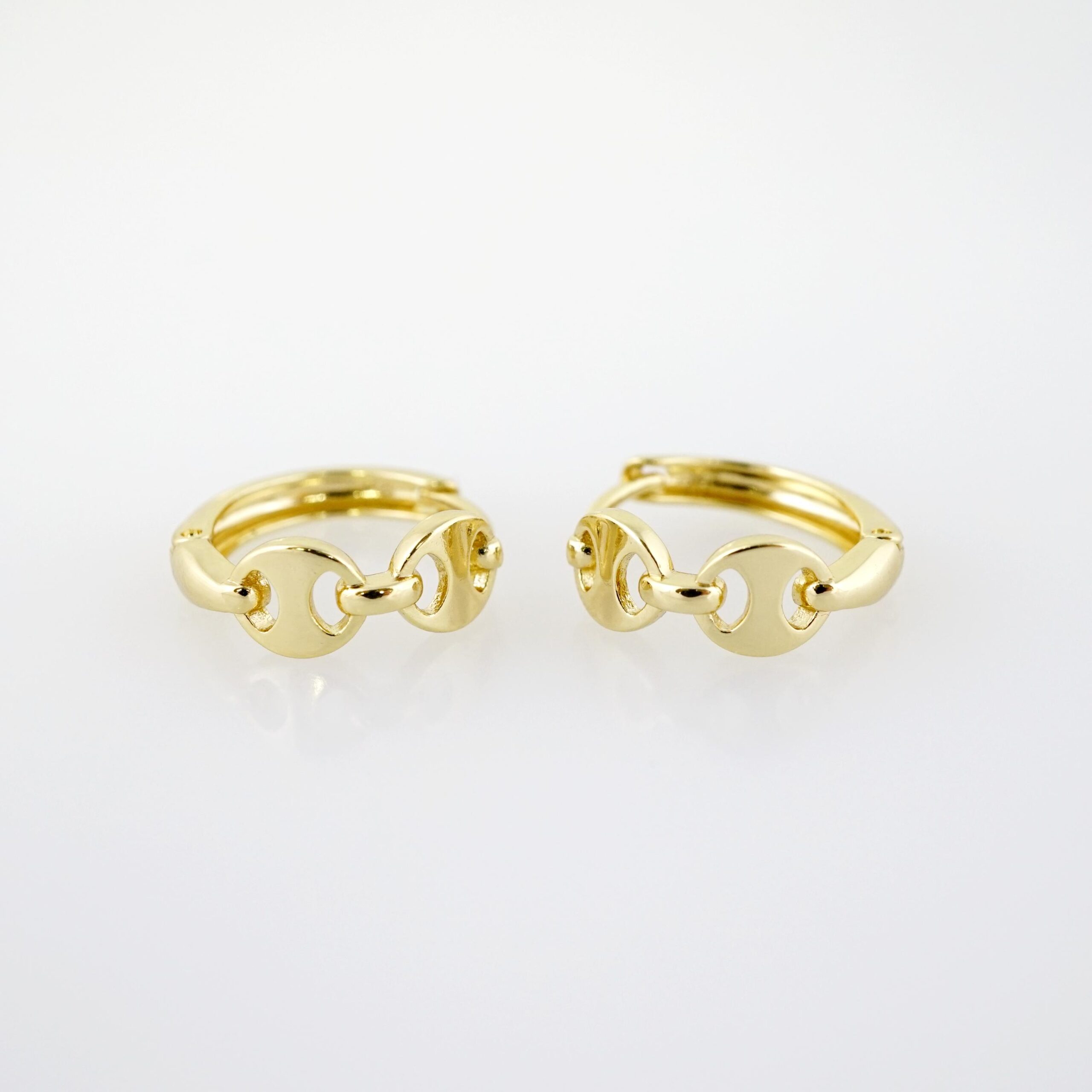 Arete de Acero Bañado en Oro 14k - EA498