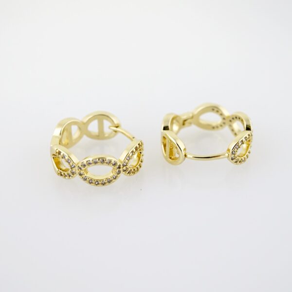 Arete de Acero Bañado en Oro 14k - EA514 - Imagen 2