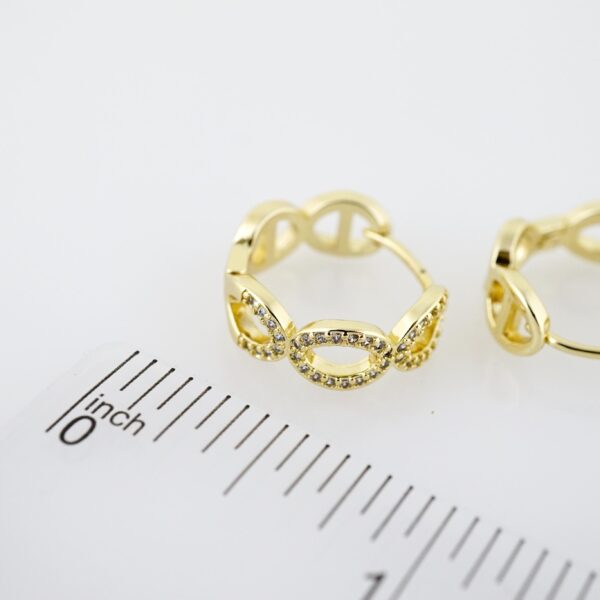 Arete de Acero Bañado en Oro 14k - EA514 - Imagen 3