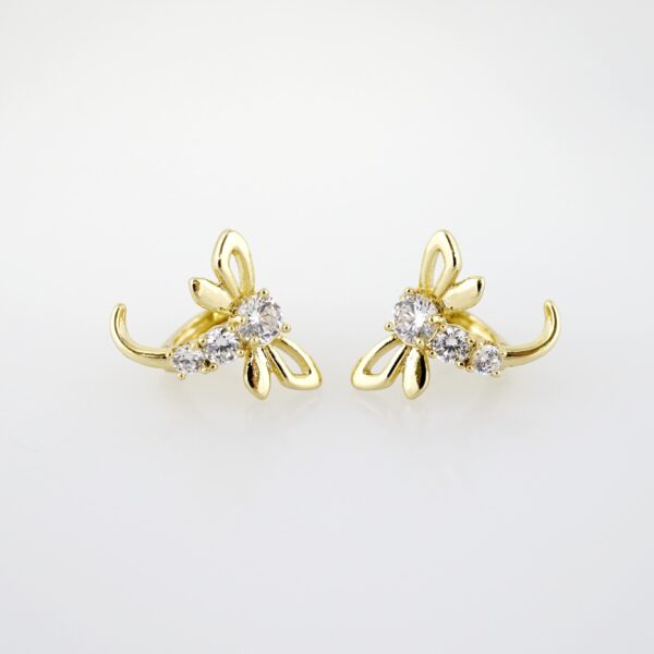 Arete de Acero Bañado en Oro 14k - EA489