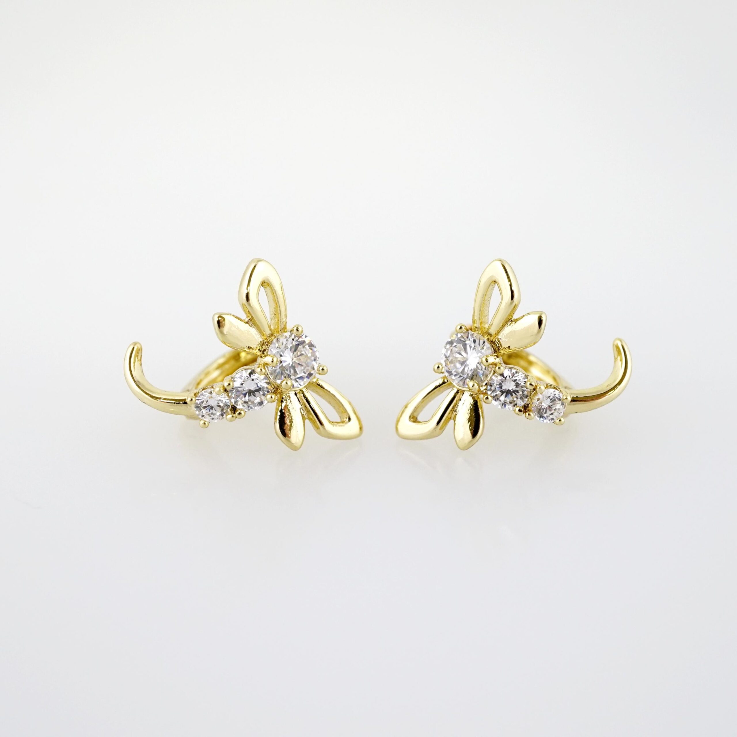 Arete de Acero Bañado en Oro 14k - EA489