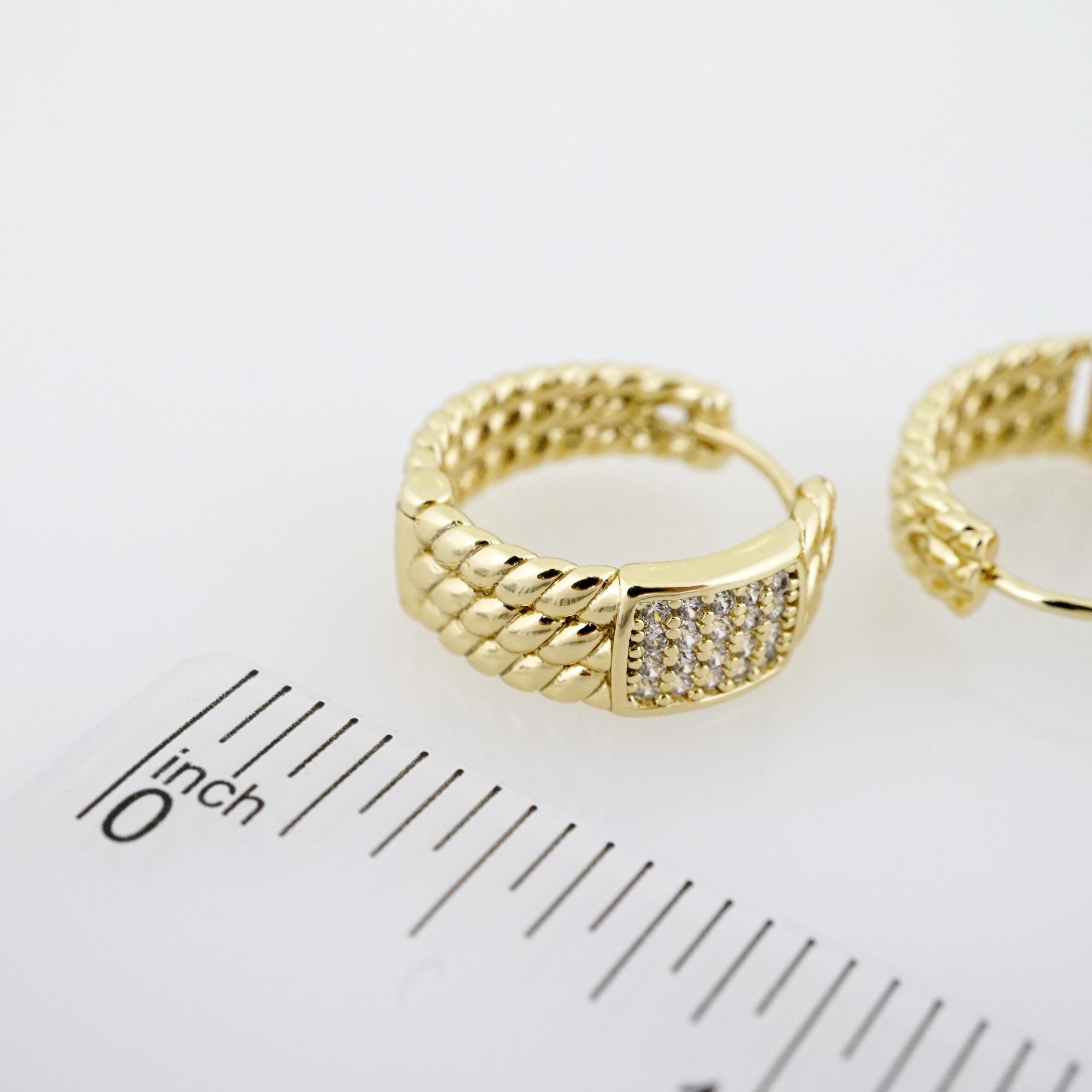 Arete de Acero Bañado en Oro 14k - EA450 - Imagen 3