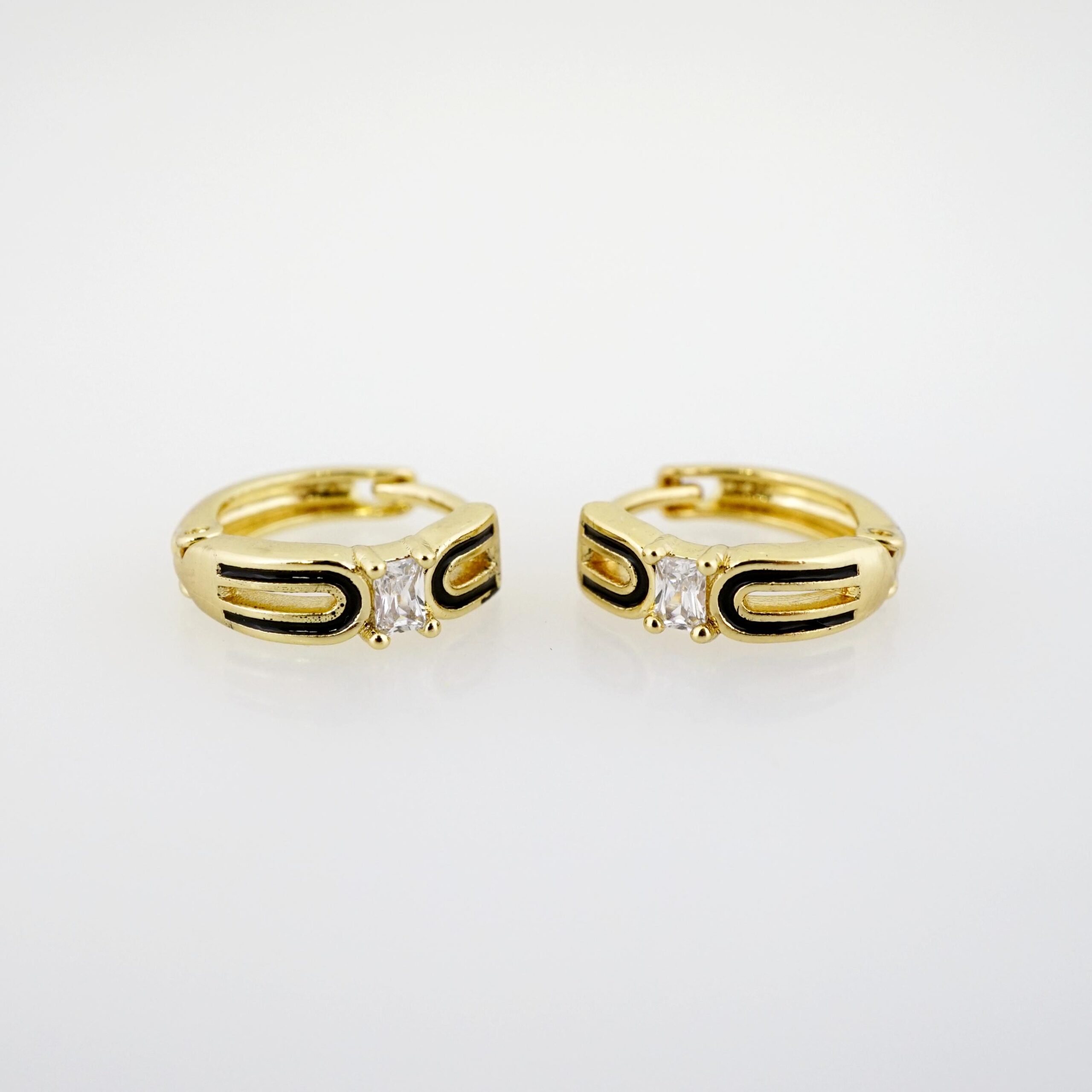 Arete de Acero Bañado en Oro 14k - EA475