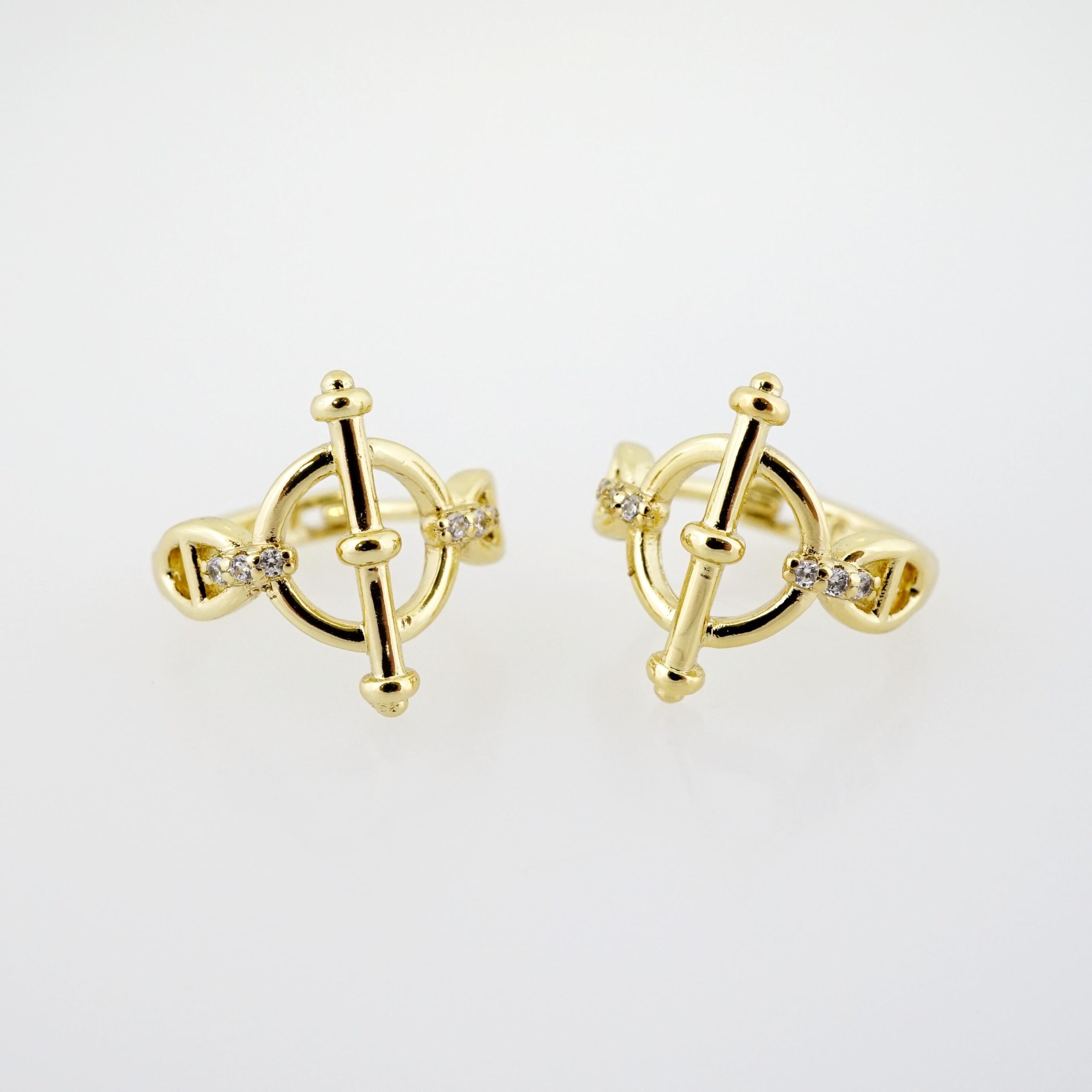 Arete de Acero Bañado en Oro 14k - EA451