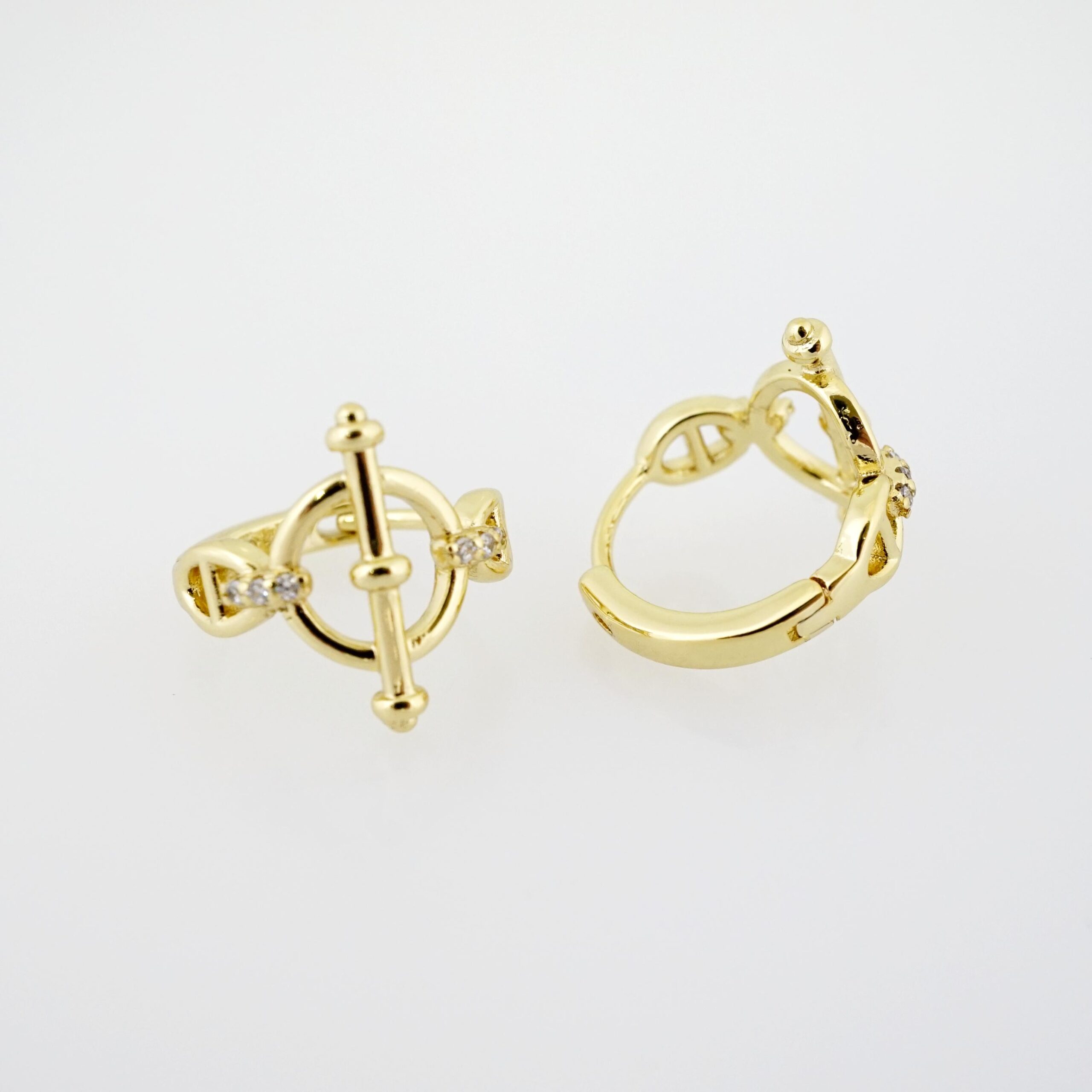 Arete de Acero Bañado en Oro 14k - EA451 - Imagen 2