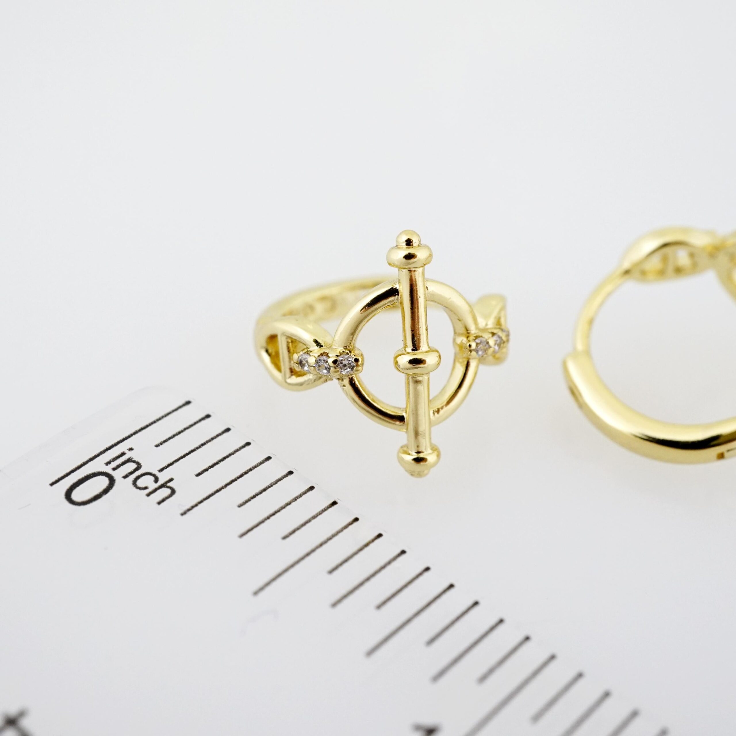 Arete de Acero Bañado en Oro 14k - EA451 - Imagen 3