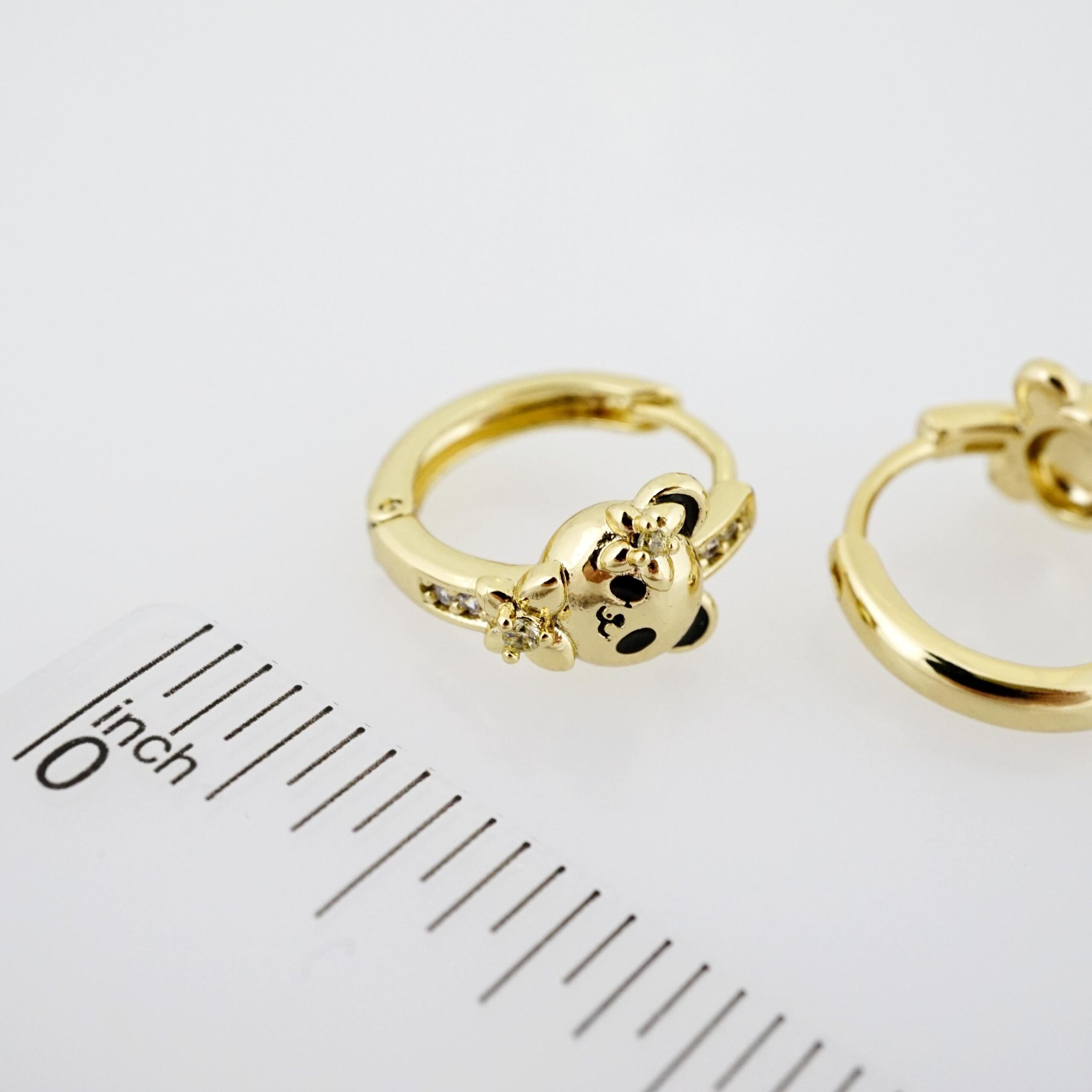 Arete de Acero Bañado en Oro 14k - EA459 - Imagen 3