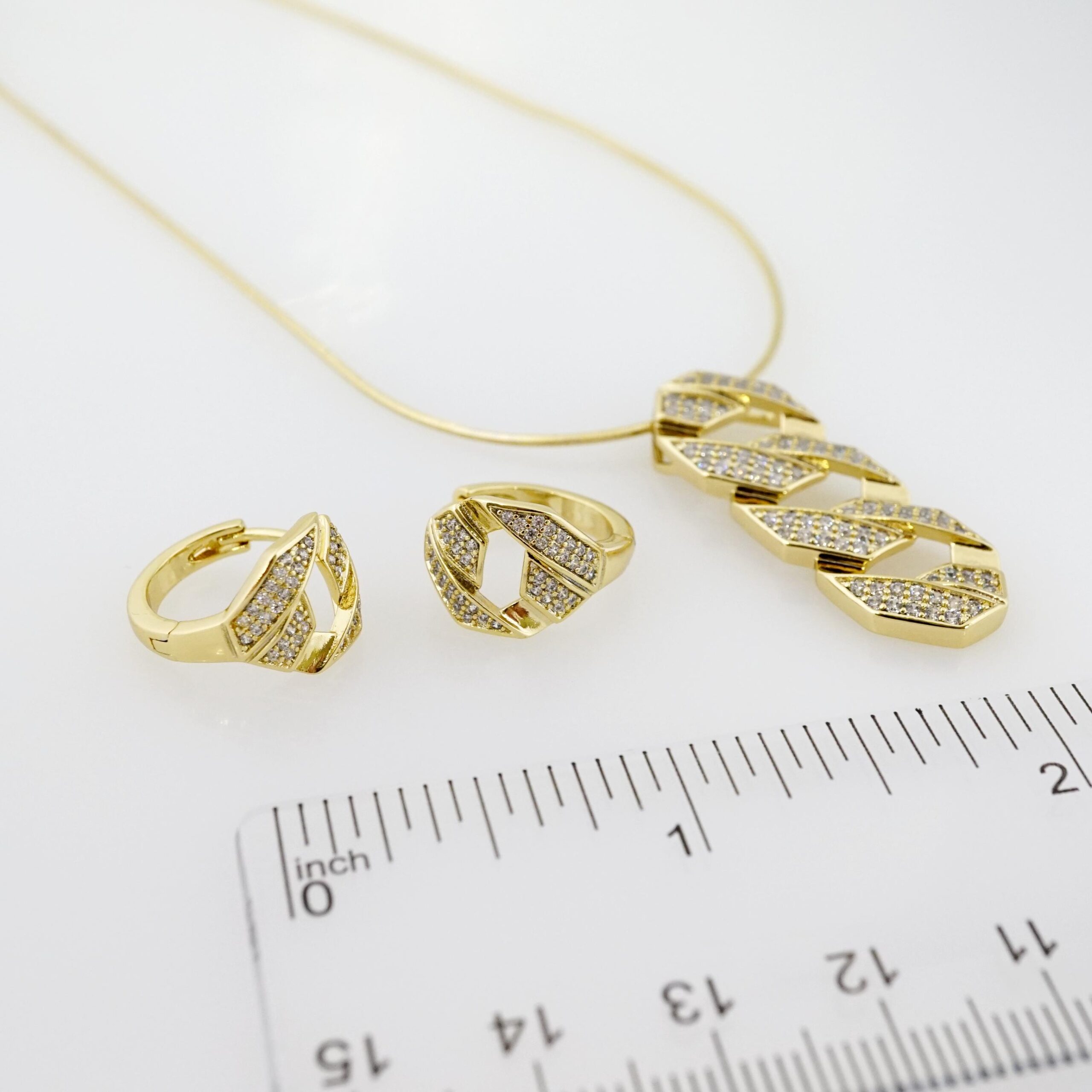 Set de Acero Inoxidable Bañado en Oro 14k - SET065 - Imagen 3