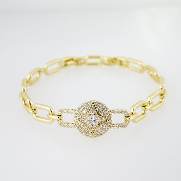 Brazalete de Acero Bañada en Oro 14k - BR0028