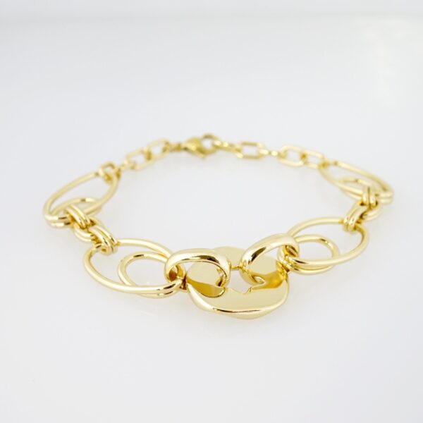 Brazalete de Acero Bañada en Oro 14k - BR0038