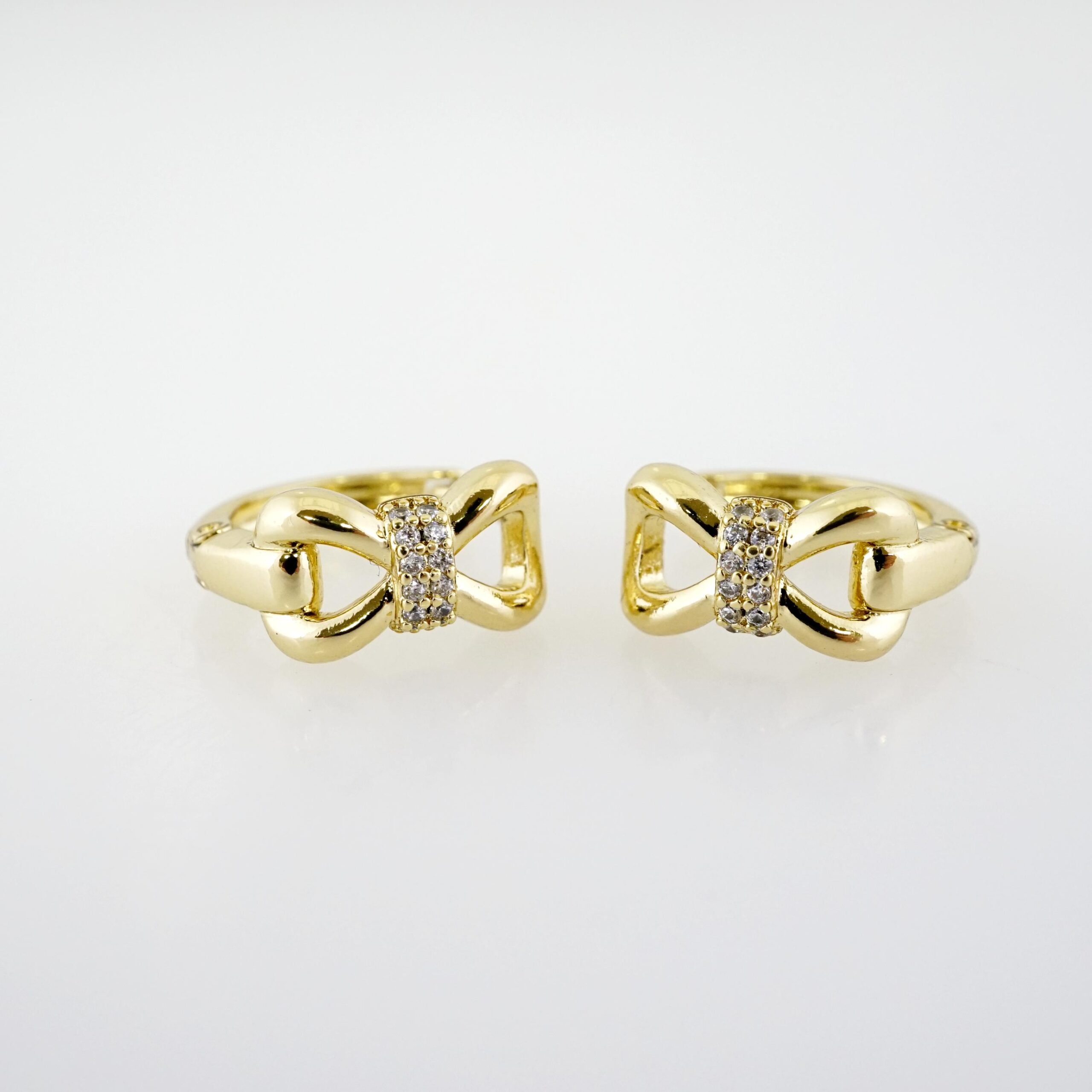 Arete de Acero Bañado en Oro 14k - EA481