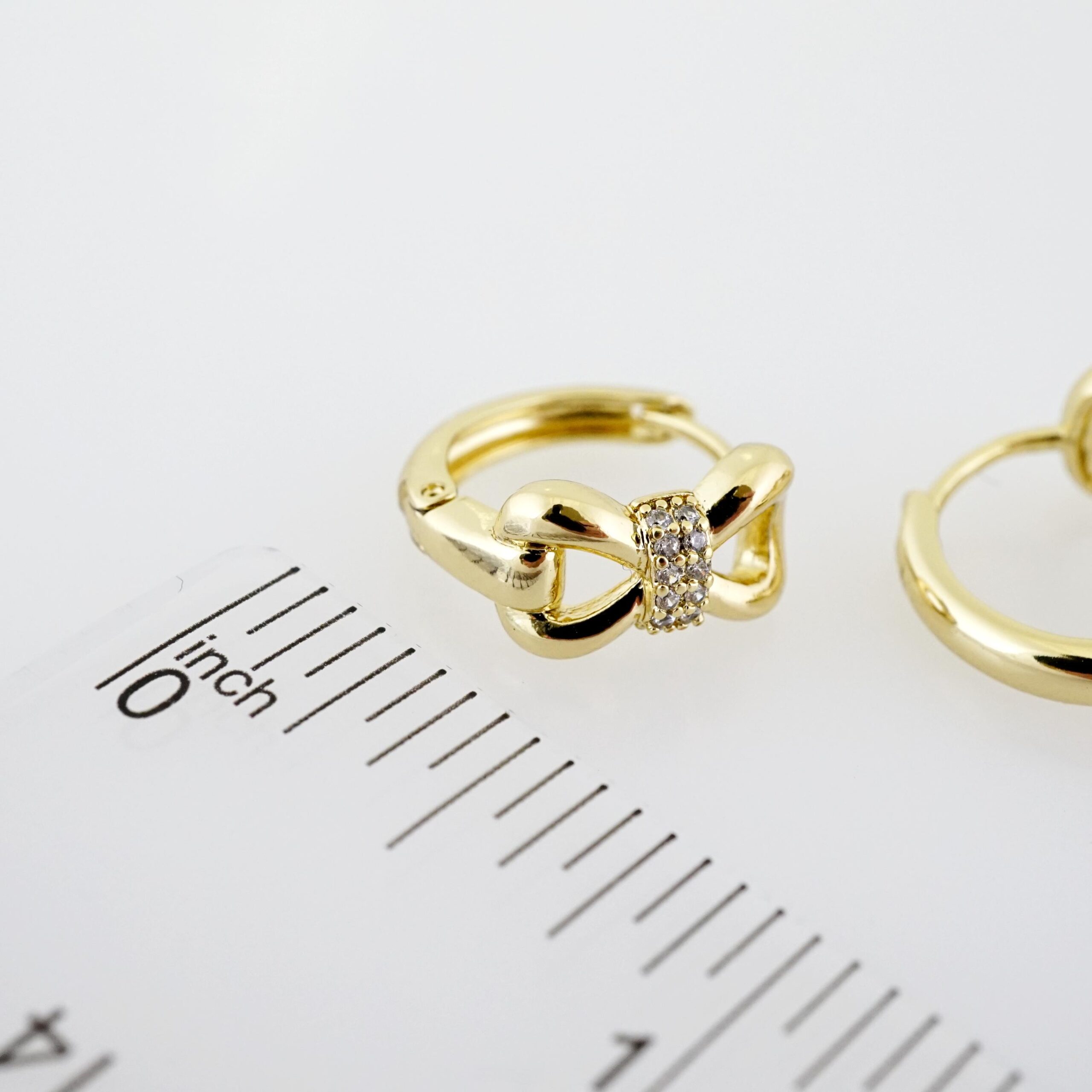 Arete de Acero Bañado en Oro 14k - EA481 - Imagen 3