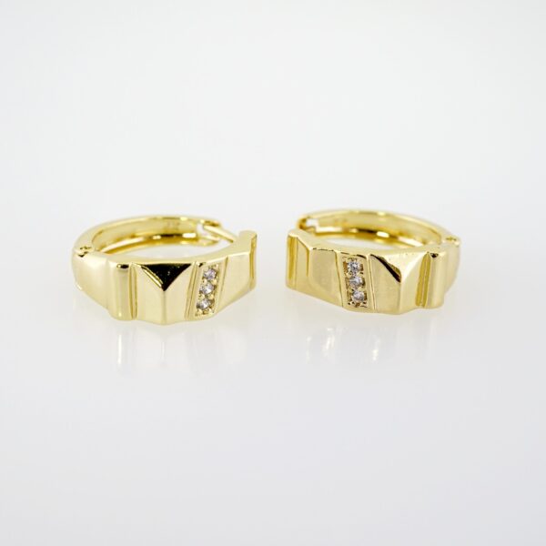 Arete de Acero Bañado en Oro 14k - EA486