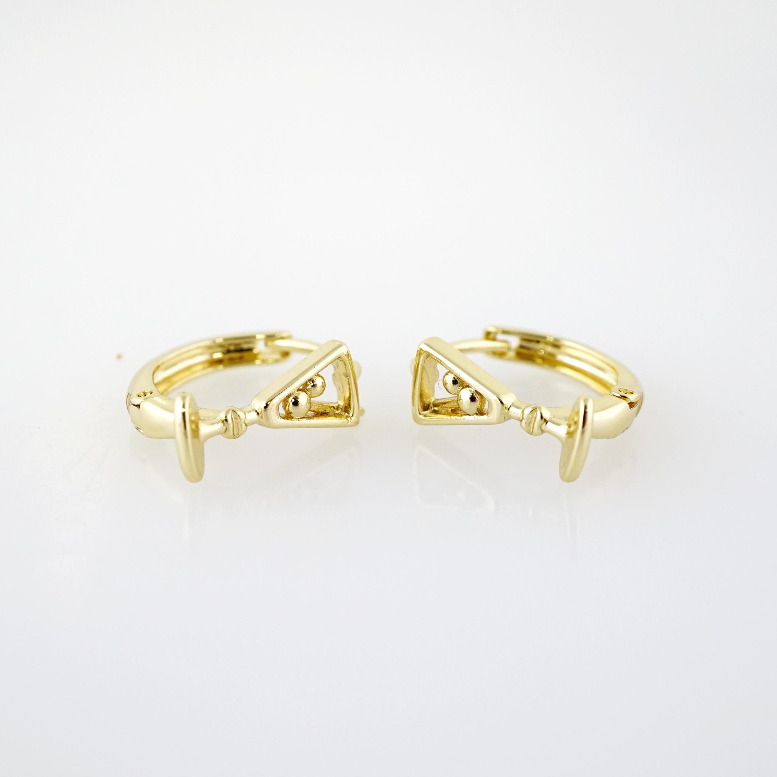 Arete de Acero Bañado en Oro 14k - EA463