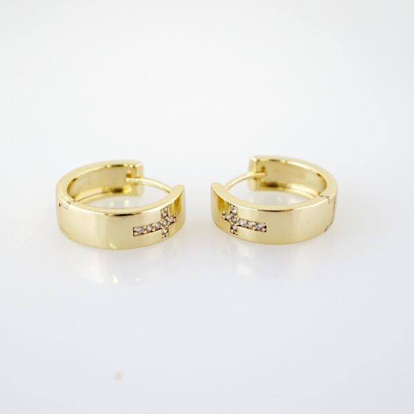 Arete de Acero Bañado en Oro 14k - EA299