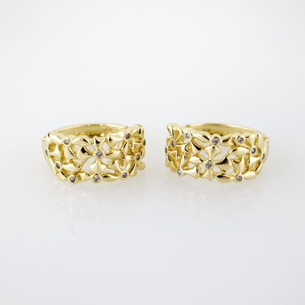 Arete de Acero Bañado en Oro 14k - EA458