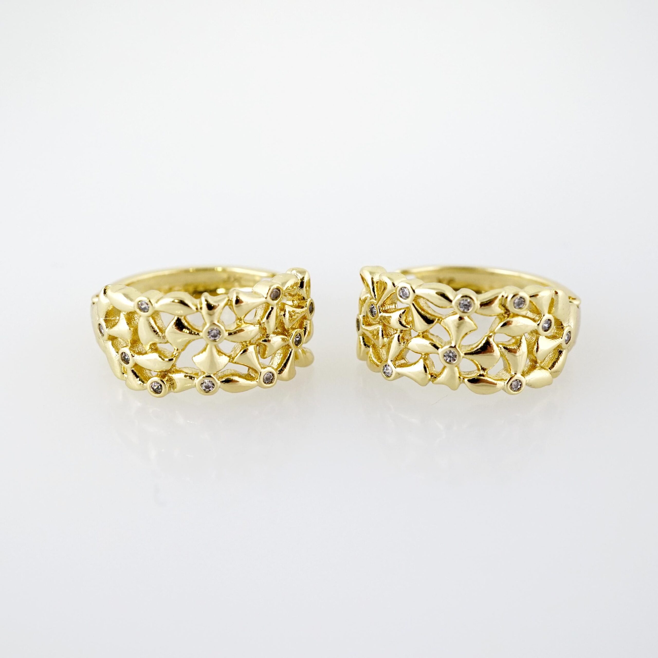 Arete de Acero Bañado en Oro 14k - EA458