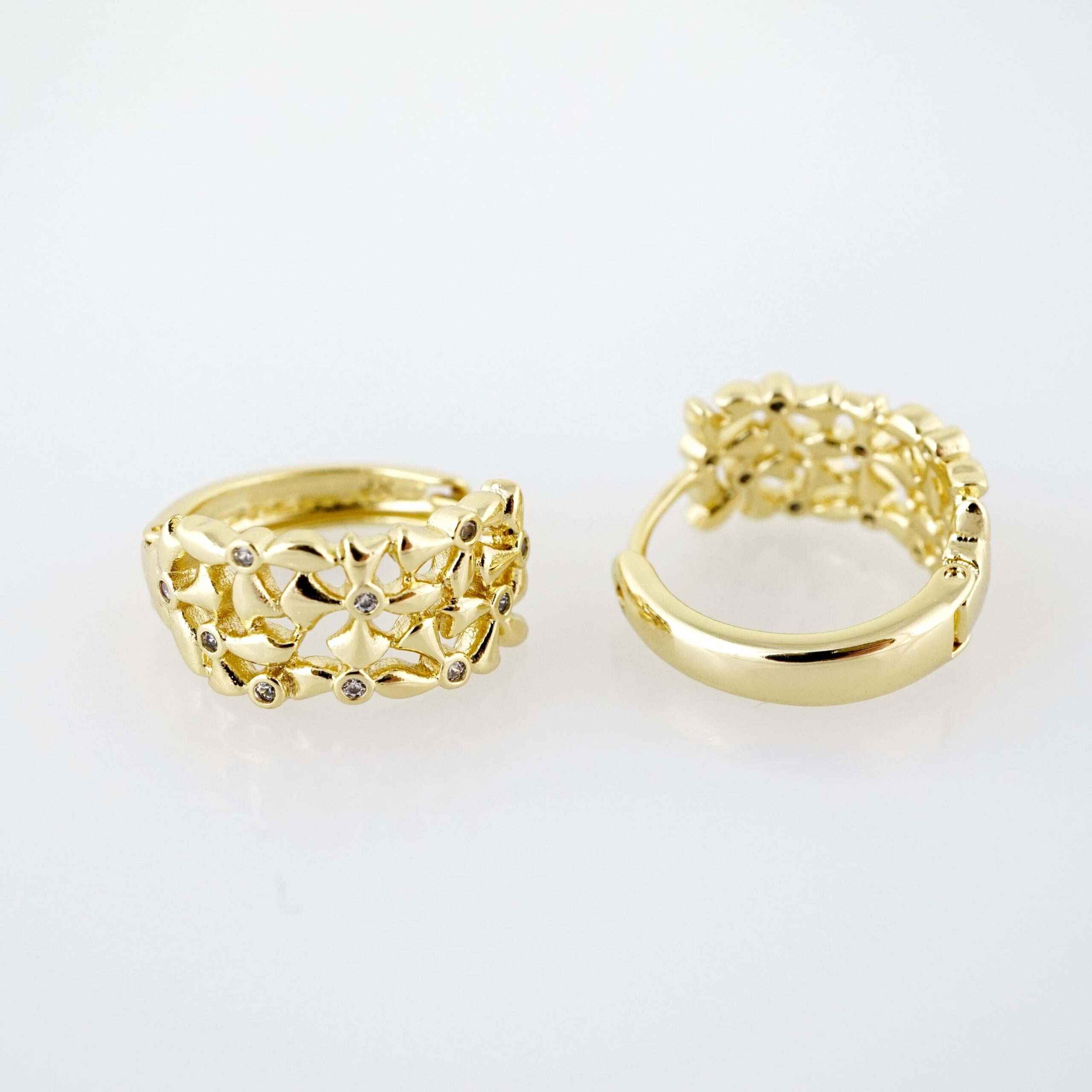 Arete de Acero Bañado en Oro 14k - EA458 - Imagen 2