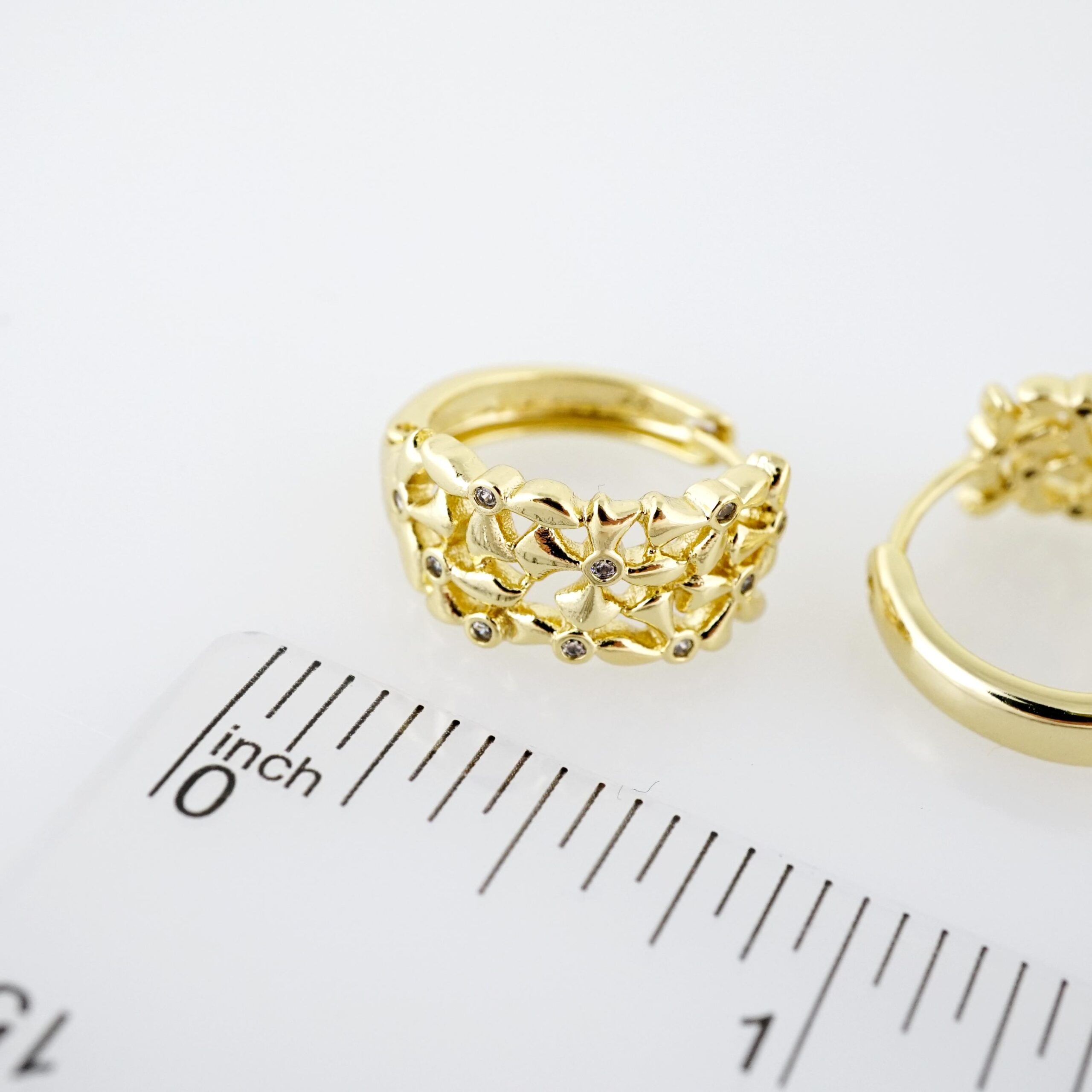 Arete de Acero Bañado en Oro 14k - EA458 - Imagen 3