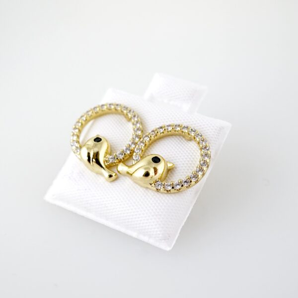 Arete de Acero Bañado en Oro 14k - EA313