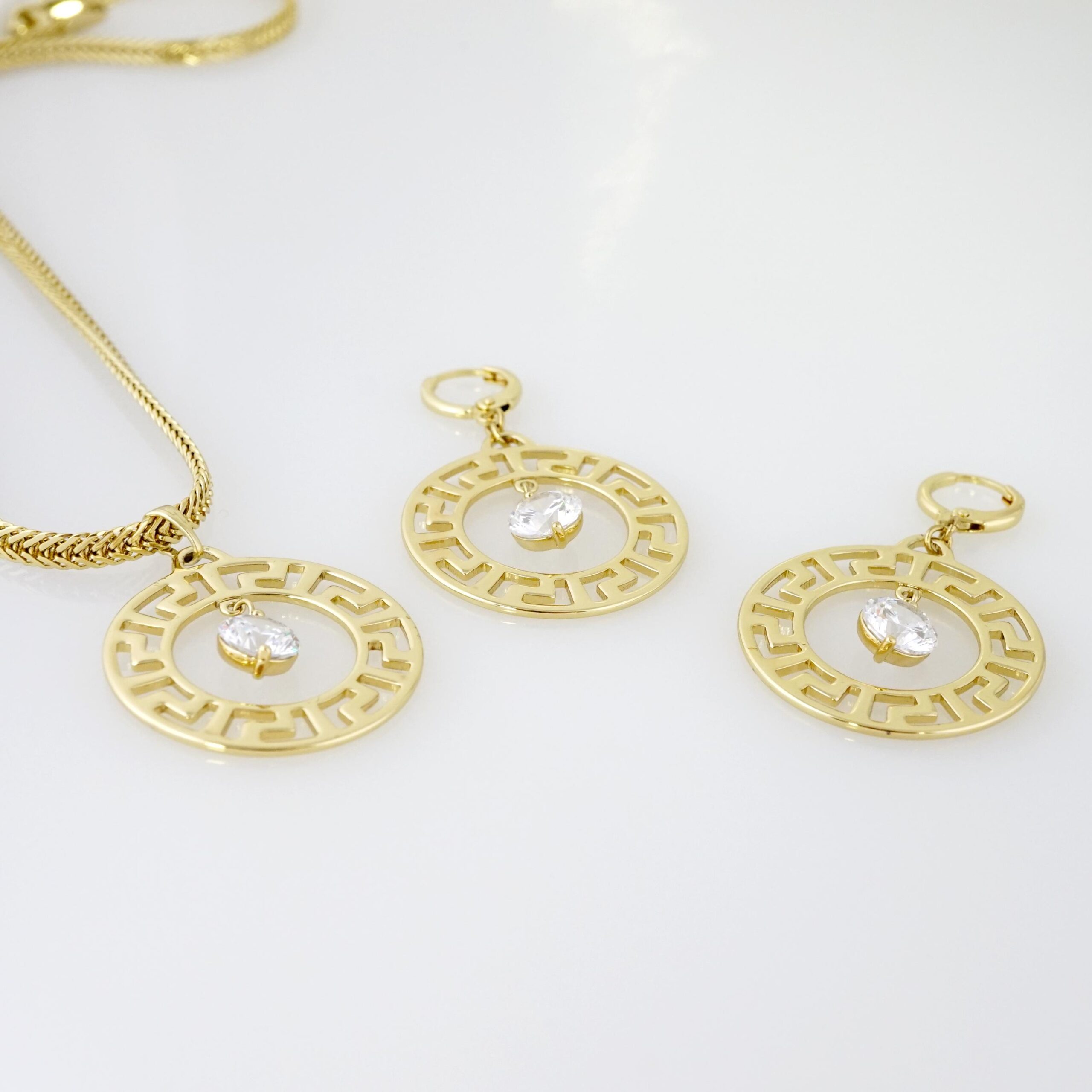 Set de Acero Inoxidable Bañado en Oro 14k - SET057 - Imagen 3