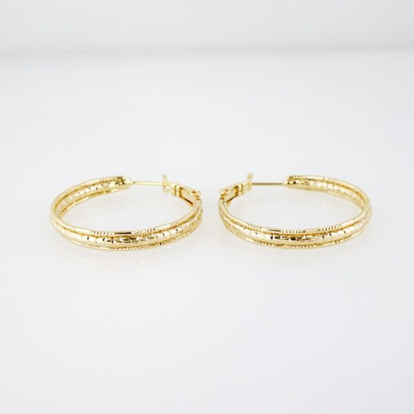 Arete de Acero Bañado en Oro 14k - EA530