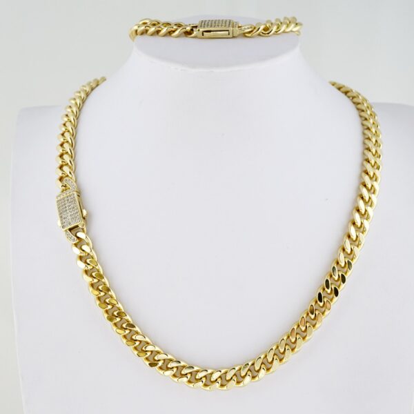 Set de Acero Inoxidable Bañado en Oro 14k - SET082