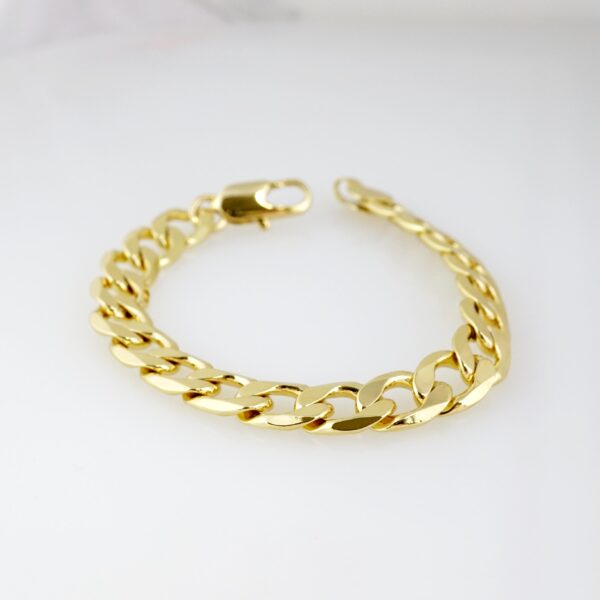 Manilla de Hombre en Acero Bañada en Oro 14k - MBR007