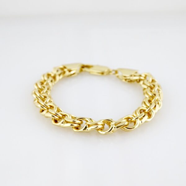 Manilla de Hombre en Acero Bañada en Oro 14k - MBR011