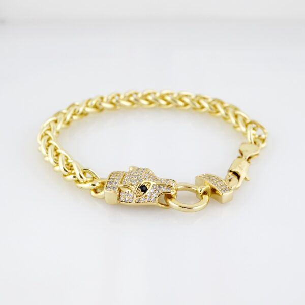 Manilla de Hombre en Acero Bañada en Oro 14k - MBR009