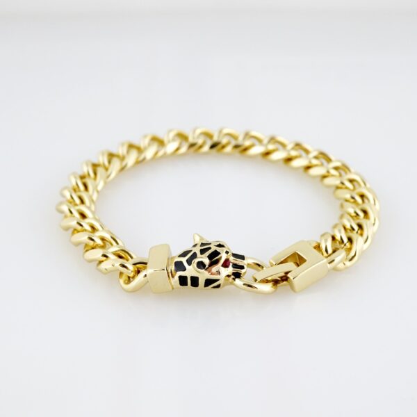 Manilla de Hombre en Acero Bañada en Oro 14k - MBR008