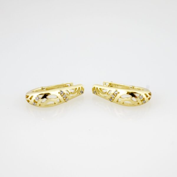 Aretes de Acero Bañado en Oro 14k - EA540