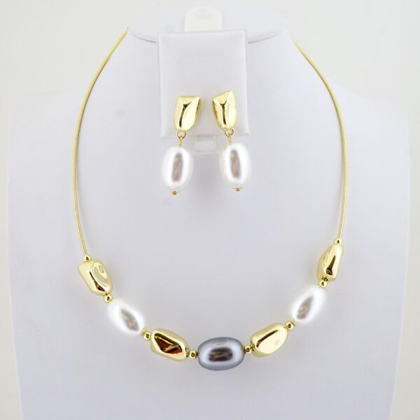 Set de Acero Inoxidable Bañado en Oro 14k - SET098