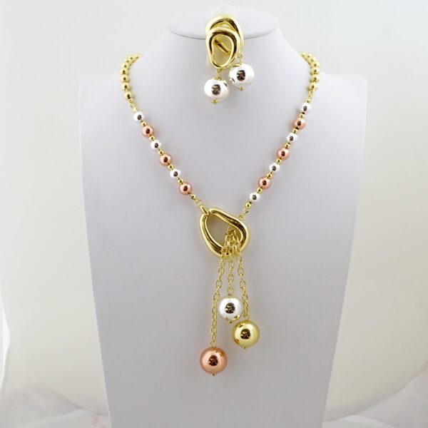 Set de Acero Inoxidable Bañado en Oro 14k - SET089