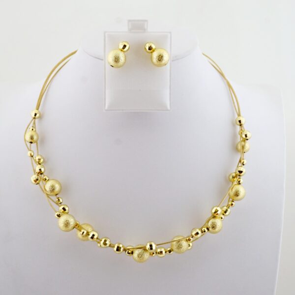 Set de Acero Inoxidable Bañado en Oro 14k - SET090