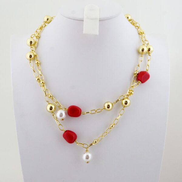 Gargantilla de Acero Bañada en Oro 14k - NK034