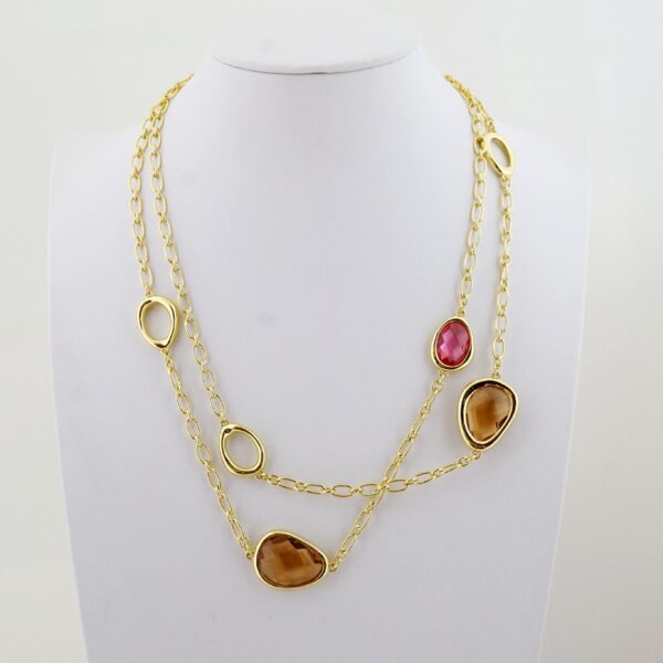 Gargantilla de Acero Bañada en Oro 14k - NK035