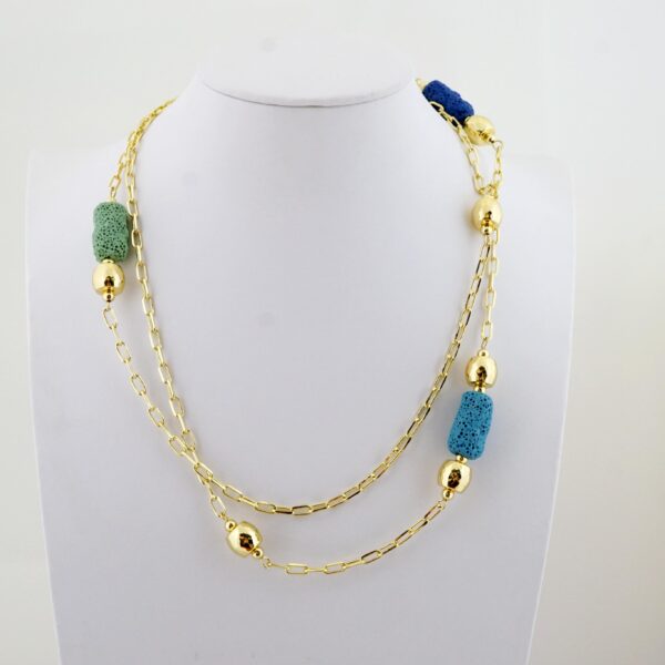 Gargantilla de Acero Bañada en Oro 14k - NK027