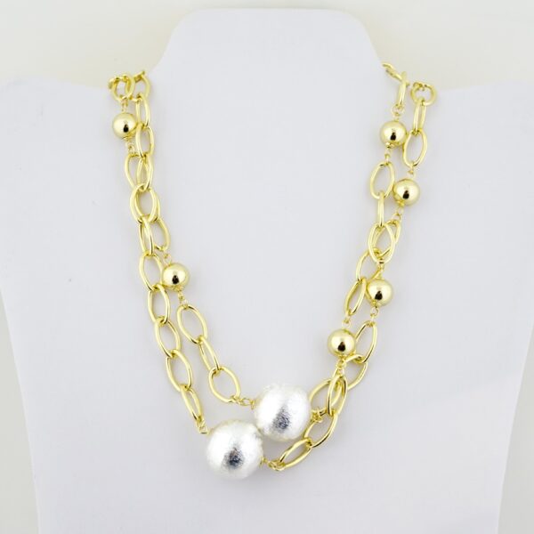 Gargantilla de Acero Bañada en Oro 14k - NK035-2