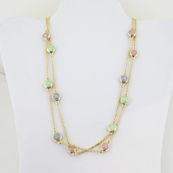 Gargantilla de Acero Bañada en Oro 14k - NK037-2