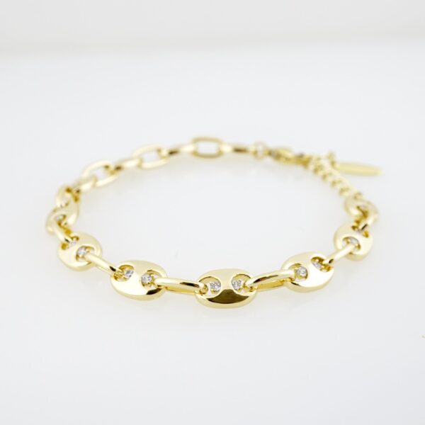 Brazalete de Acero Bañado en Oro 14k - BR0093