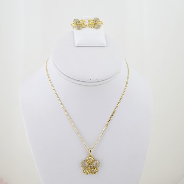 Set de Acero Inoxidable Bañado en Oro 14k - SET114