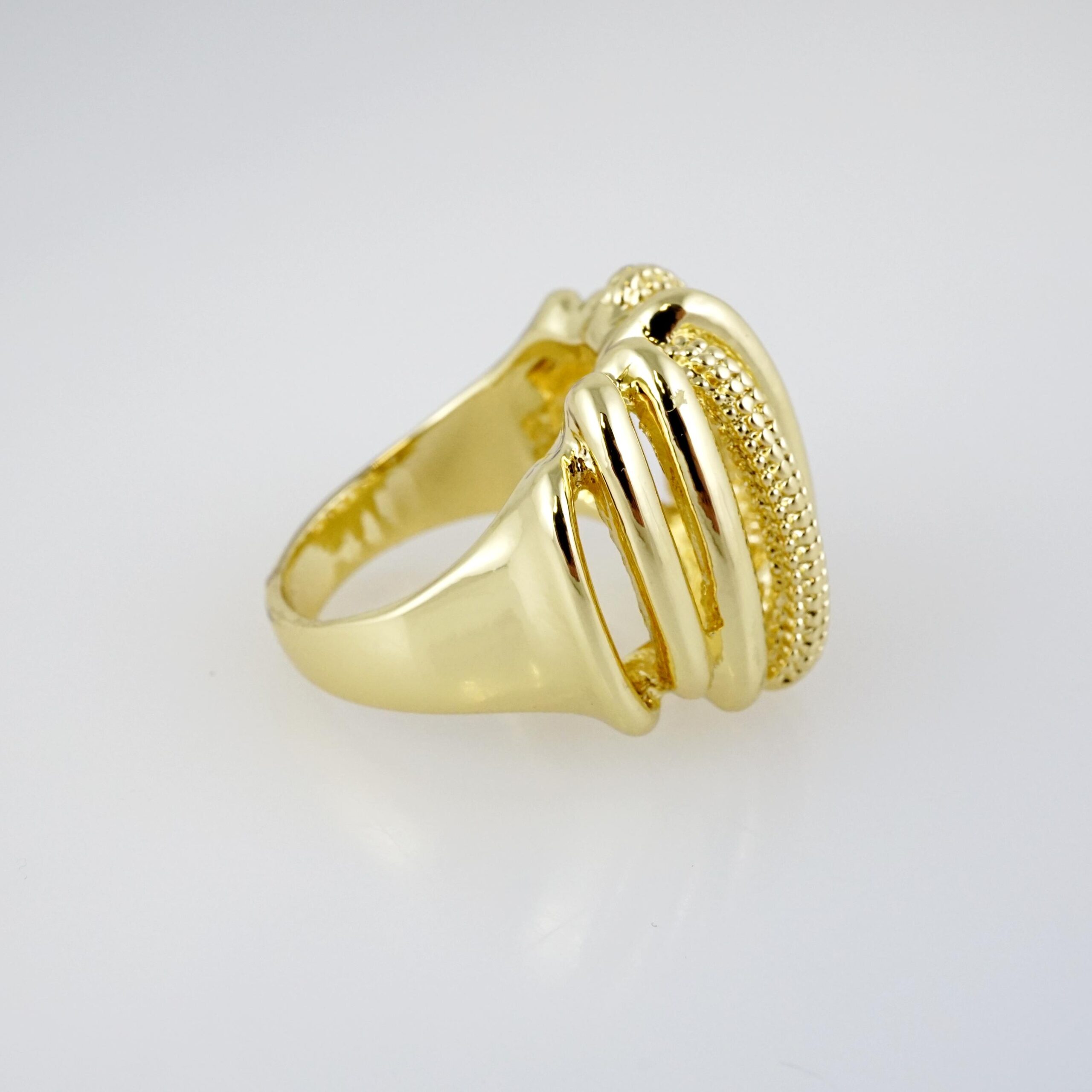 Anillo de Acero Inoxidable Bañado en Oro 14k - RG0066 - Imagen 2