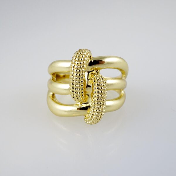 Anillo de Acero Inoxidable Bañado en Oro 14k - RG0065