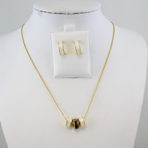 Set de Acero Inoxidable Bañado en Oro 14k - SET120