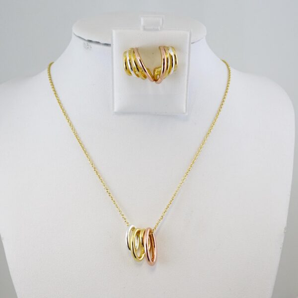 Set de Acero Inoxidable Bañado en Oro 14k - SET119